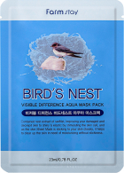 FARMSTAY Visible Difference Bird's nest Aqua Mask Pack тканевая маска для лица с экстрактом ласточкиного гнезда